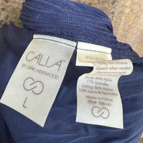 Calia Carrie Underwood Navy Blue Textured Bikini Swim Bottoms Large - Picture 3 of 11